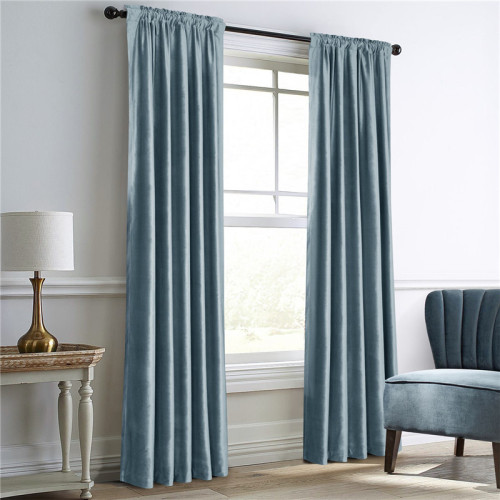 Modern Dutch Velvet Solid Color Shading Curtain Fabric Living Room Bedroom Shading Curtain Finished Multi-Color Cross-Border 