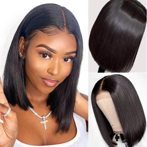 independent station new european and american women‘s short straight hair micro volume bobo head wig high temperature silk chemical fiber hair factory spot