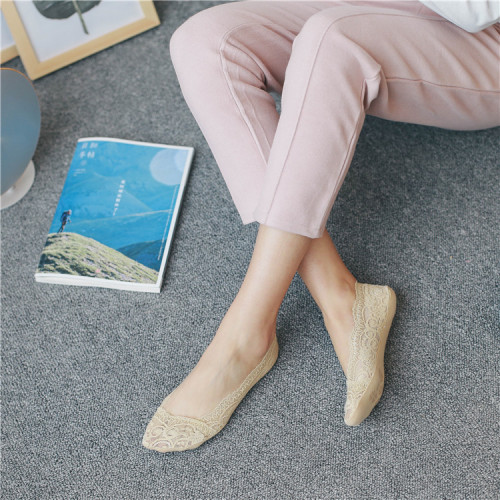 lace ankle socks women‘s invisible socks low-top non-slip silicone low-cut cotton single-layer shoes socks korean socks wholesale agent