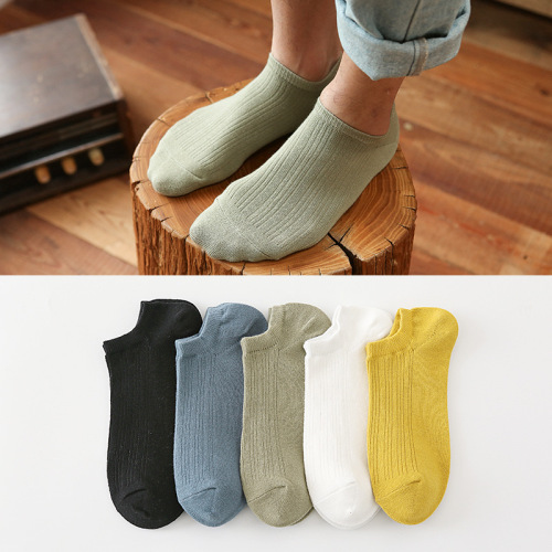 Spring and Summer Men‘s Boat Socks Color Casual Cotton Socks Breathable Short Invisible Socks Men‘s One Piece Dropshipping