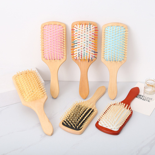 new air cushion comb large square massage scalp meridian wooden comb male and female household curly hair balloon comb factory wholesale