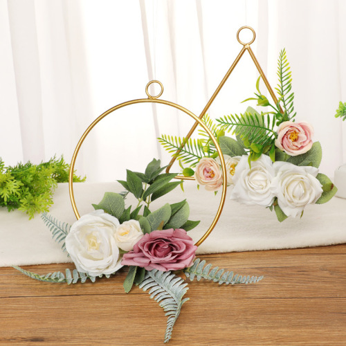 Modern Simple Home Decoration Artificial Flower Artificial Rose Wall Decoration Pendant Garland Living Room Wall Decoration Wreath 
