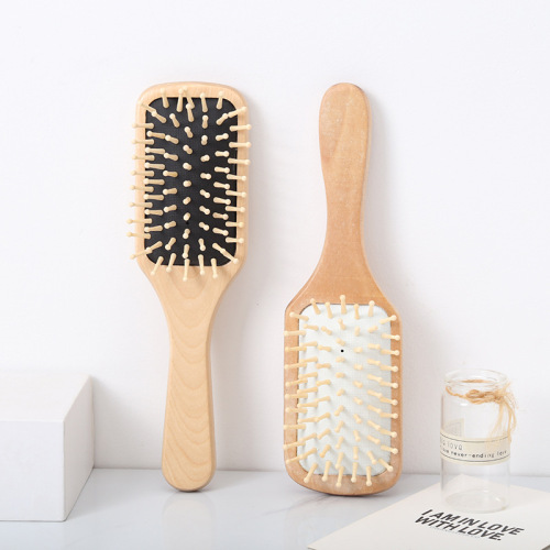 new air cushion comb simple wood color anti-static airbag comb massage scalp smooth hair curly hair lotus wood comb wholesale