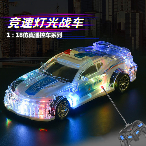 cross-border children‘s four-way remote control car model light wireless remote control racing electric toy car night market stall goods