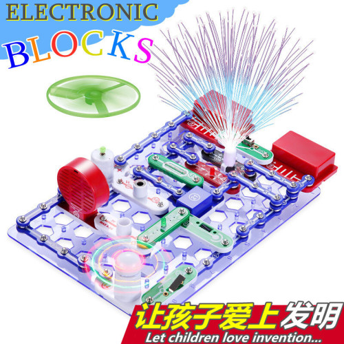 Cross-Border Children electronic Building Blocks Science Laboratory Set Amazon Popular Stem Circuit Exploration Educational Toys