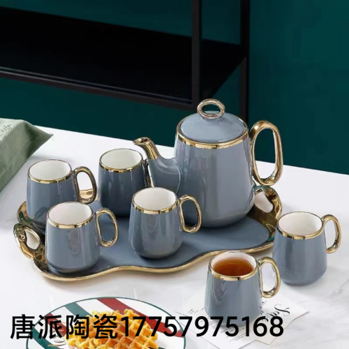 jingdezhen ceramic water set european-style water set teapot set kitchen supplies afternoon tea cup ceramic pot mug