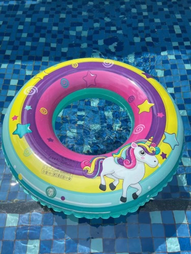 Roaming Baby New Rainbow Horse Swimming Ring Cute Baby Thickened Underarm Ring Water Inflatable Floating Ring