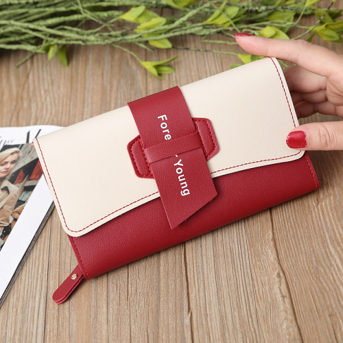stock three fold bag personalized long wallet three fold women‘s clutch large capacity mobile phone bag