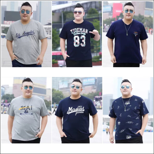 hot sale summer extra large men‘s cotton t-shirt loose pearl cotton short sleeve t-shirt half sleeve round neck top stall goods