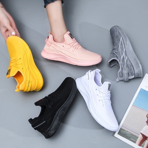 2022 flying needle dense net leisure sports high elastic lightweight women‘s shoes lace-up loafers qingxinfei woven women‘s shoes