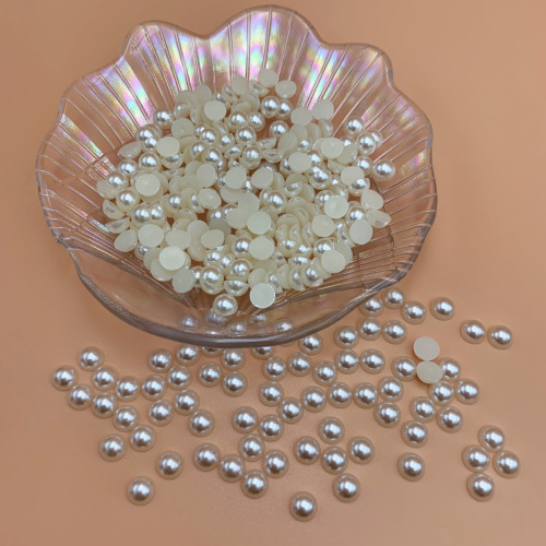Semicircle Bright Pearl Flat Imitation Pearl M White Pearl Wholesale Mobile Phone Stick-on Crystals Pearl Nail Beauty Pearl