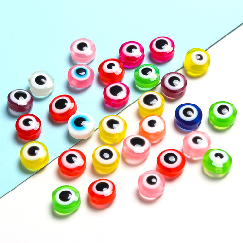 100 Pcs/Pack Resin Color Multi-Specification Eyes Flat round Beads DIY Bracelet Ornaments Toy Accessories Wholesale
