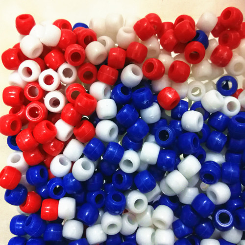 hot sale colorful plastic barrel beads solid color five-star african dirty braid beads hand diy work puzzle beaded material