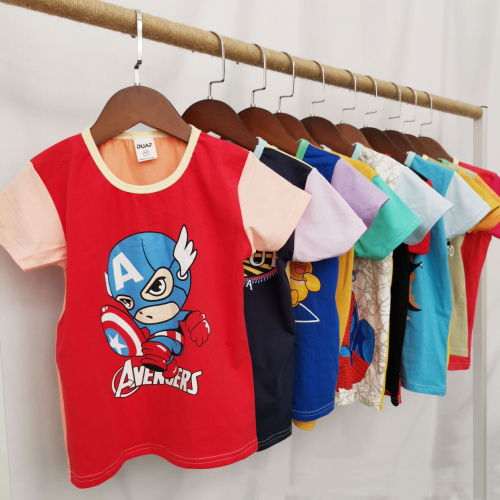 foreign trade summer color matching children‘s clothing factory direct supply wholesale tail goods children‘s t-shirt stall goods cheap processing