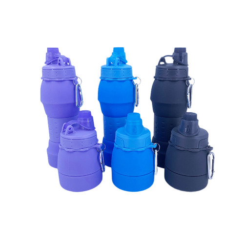 Platinum Grade Silicone Telescopic kettle 600ml Outdoor Sports Water Cup Portable Folding Gift Cup 