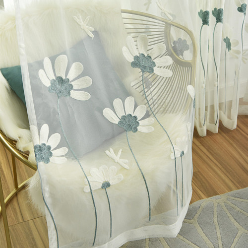 Embroidery Window Screen Curtain Factory Direct Explosion Curtain Towel Embroidery Window Screen Wholesale 