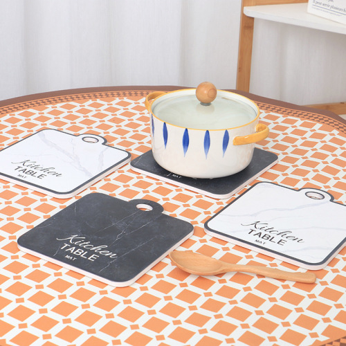 creative square pot mat with hole cross-border european and american restaurant kitchen desktop ceramic placemat heat insulation table mat
