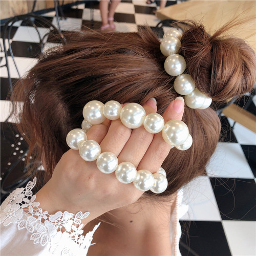 korean dongdaemun french romantic pearl headband hair band all-match sweet beaded decorative rubber band bracelet for women