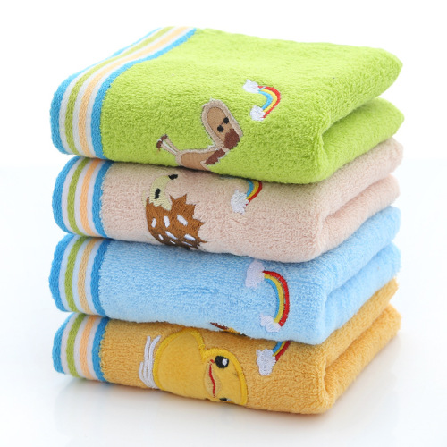 towel face towel xinjiang cotton baby face towel cartoon animal embroidered soft absorbent small towel