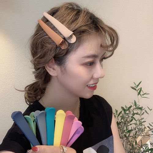 Barrettes Face Wash Head Clip Word Clip Bangs Duckbill Clip Side Clip Korean Headdress All-Matching Elegant Female Candy Color Simple