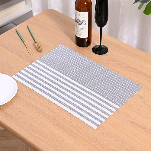 Cross-Border Rectangular Striped Placemat Nordic Style Waterproof Oil-Proof Western Placemat Plate Mat Bowl Mat Insulation Coaster Wholesale