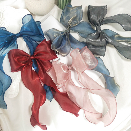 japanese style super mermaid ji pearl ribbon big bow lolita beautiful long ribbon bow headdress barrettes