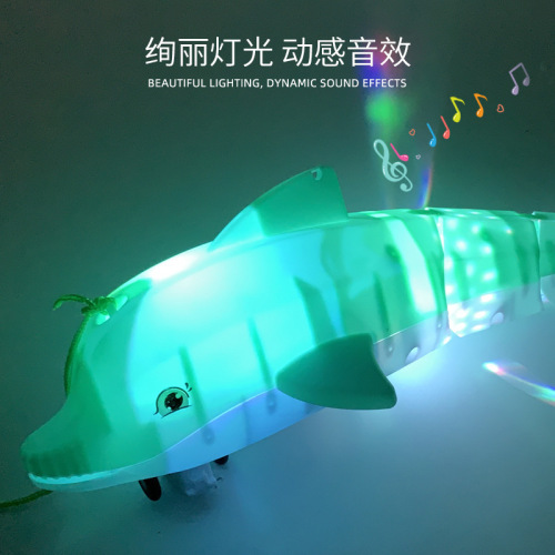 night market stall toy boy universal music luminous fiber rope dolphin toy square electric toy baby
