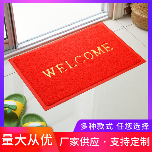 Xincheng Factory PVC Coil Mat Printed Logo English Welcome to Enter the Door and Put out Entrance Floor Mat