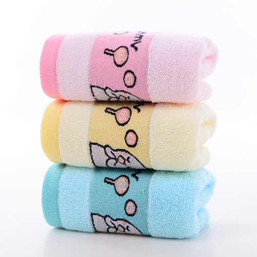 children towel factory wholesale 25*50 soft absorbent baby student little face towel embroidered logo