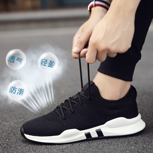 in stock running shoes 2024 summer sports casual shoes trendy real flying woven breathable soft bottom fashionable mesh men‘s shoes