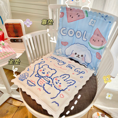 Art Blue Ins Style Summer Ice Pad Cartoon Cute Multi-Purpose Office Cushion Girl Heart Gel Cooling Ice Pad 