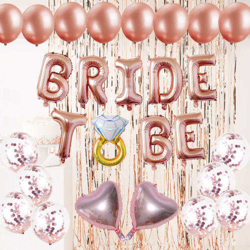 cross-border proposal rose gold bride to be balloon set bride-to-be wedding decoration letter balloon set