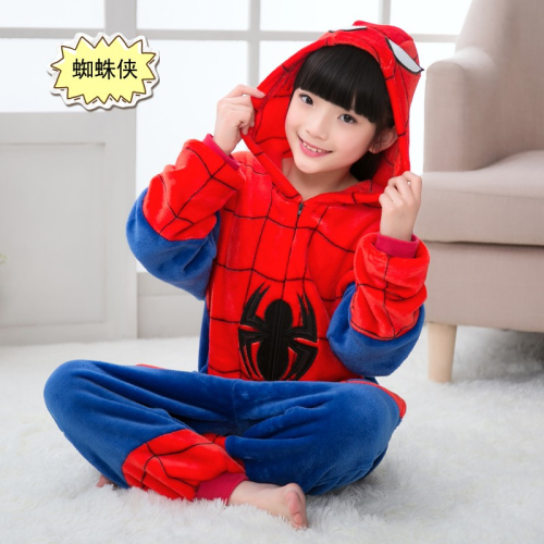 adult flannel toilet version cute cartoon anime spider-man animal one-piece pajamas