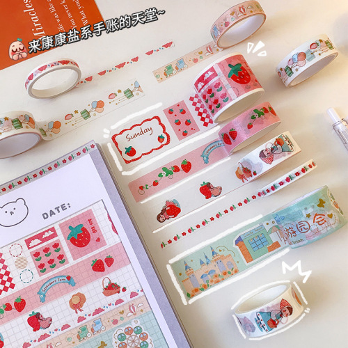 fresh cute and paper tape girl heart journal tape set diary album diy material adhesive paper stickers