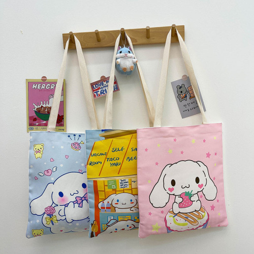 2022 japanese ins cute yugui dog printed canvas bag female sweet girl student large capacity make-up bag