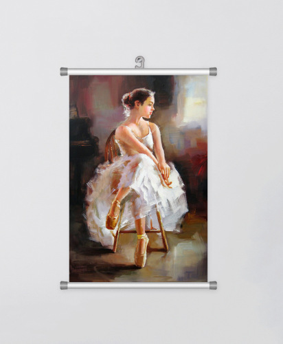 Self-Defined Decorative Painting Printing Ballet Girl Hanging Painting Canvas Non-Curling Mural Poster Scroll Painting One Piece Dropshipping