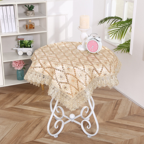 European Lace Table Cloth Tablecloth Bedside Table round Table Square Table， table Runner， Placemat， Tea Table Cloth Dust Proof and Heat Insulation