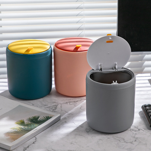 Desktop Trash Bin Mini Press Creative New Japanese Style Pop-up Trash Can Simple Cosmetics Tissue Basket