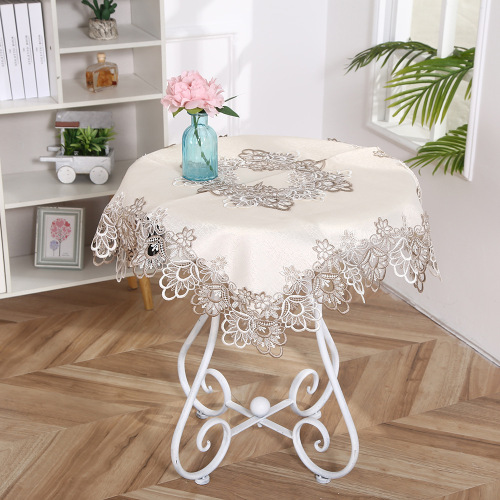 european lace embroidered tablecloth， table cloth， table runner， table mat， coffee table cloth， dust-proof insulation pad