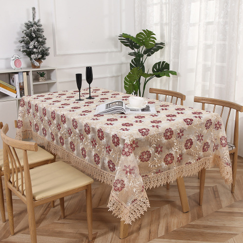 small fresh embroidered tablecloth， table cloth， table runner， table mat， coffee table cloth， dust-proof insulation pad