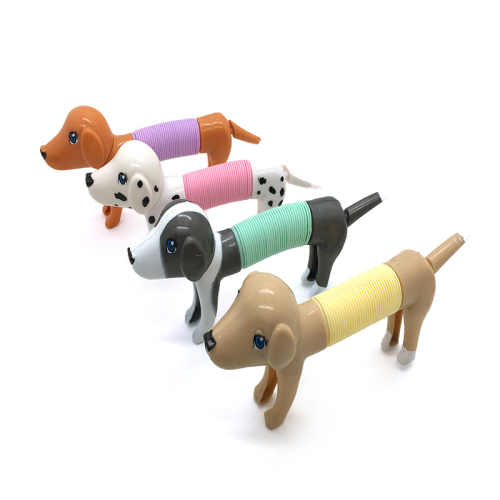 Cross-Border Fun Retractable Pull Tube Big Dog Changeable Retractable Dog Decompression Toy Decompression Thin Tube Changeable Toy 