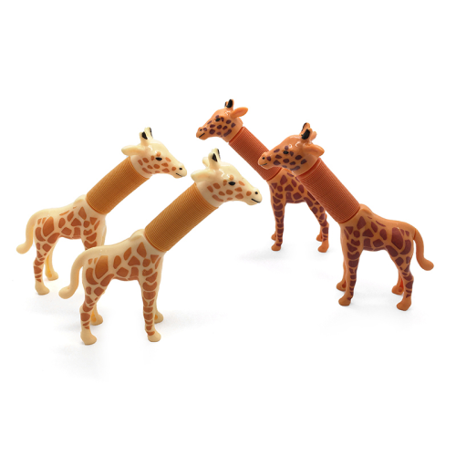 Cross-Border Hot Sale Pull Tube Giraffe Fun Variety Giraffe Decompression Toy Novelty Poptube