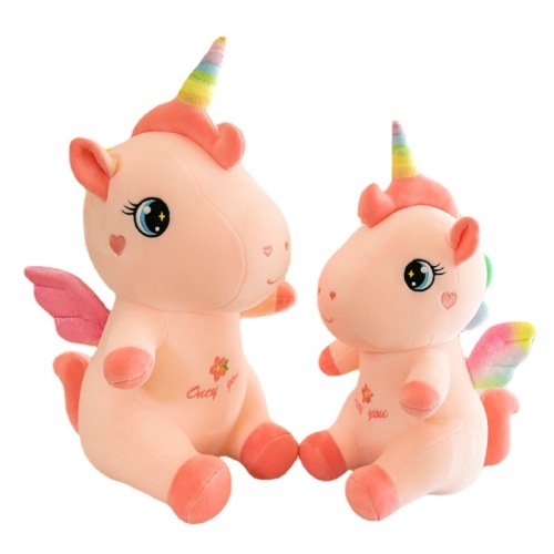 New Cartoon Unicorn Plush Toy Creative Net Red Cherry Blossom Rainbow Unicorn Doll Sleeping Pillow for Girl