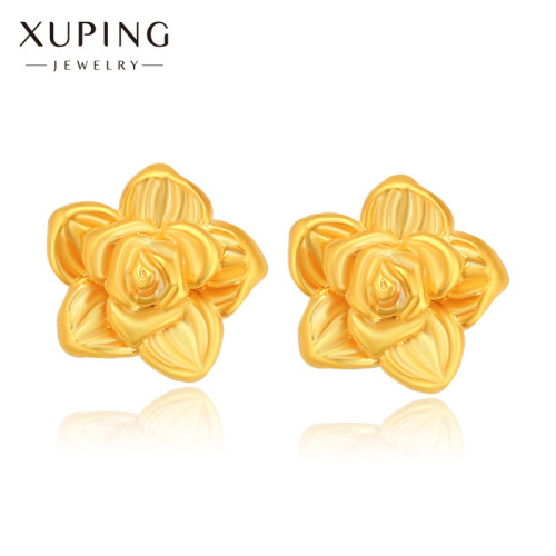 xuping jewelry new korean retro earrings women‘s exquisite small flower earrings temperament simple rose stud earrings