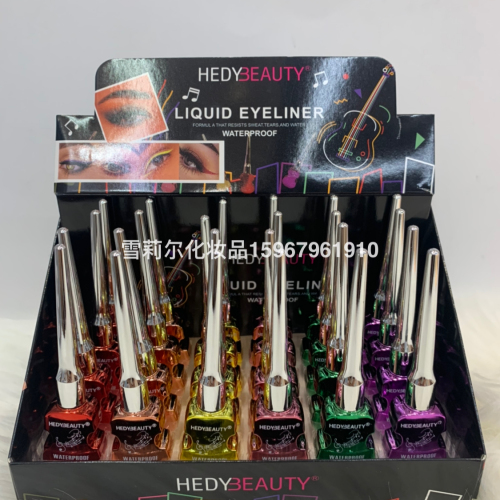 For Foreign Trade Electroplating Violin Tube Black Liquid Eyeliner Eyeliner Soft Brush Foreign Trade Makeup Wholesale