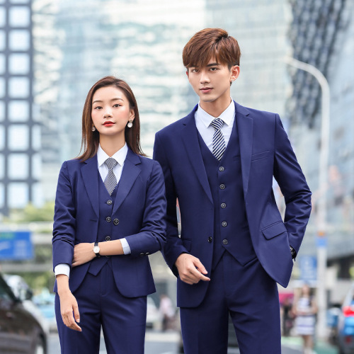 Suit Suit Men‘s Four-Piece Suit Autumn Business Suit Business Formal Wear Men‘s and Women‘s Same Work Clothes Interview Work Clothes