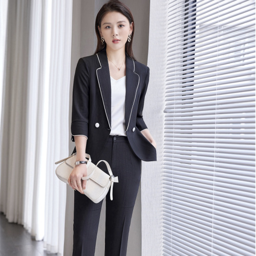 Blue Striped Suit Women‘s Spring 2022 New Korean Style Fashionable Stylish Small Suit Age-Reducing Business Wear