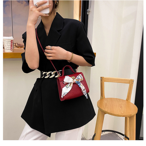 Crocodile Silk Scarf Kelly Women‘s Bag Women‘s Handbags2021 Korean Fashion Bag Lipstick Bag Fashion Handbag 