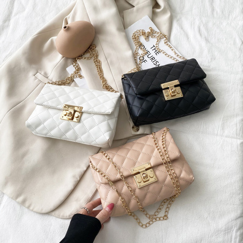 Bags Wholesale Ladies Bags2022 Simple Embroidered Small Square Bag Foreign Trade Wholesale Small Bag Rhombus Chain Bag
