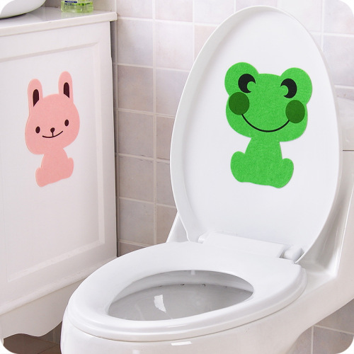 A1944 Cartoon Animal Bathroom Happy Day Thickened Felt Toilet Toilet Deodorant Stickers Deodorant Adhesive Pad